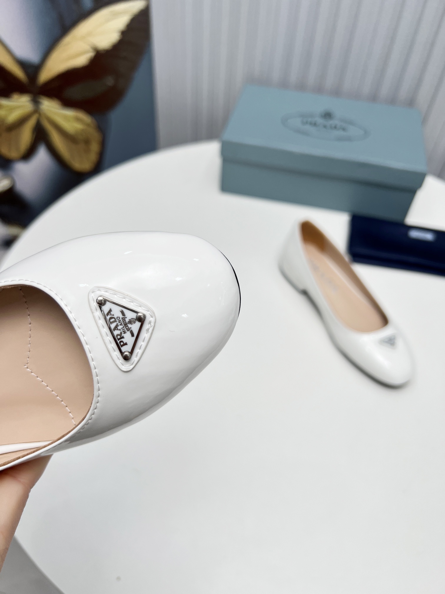 Pra*a Patent Ballerinas White For Women 1F200N_069_F0304_F_015