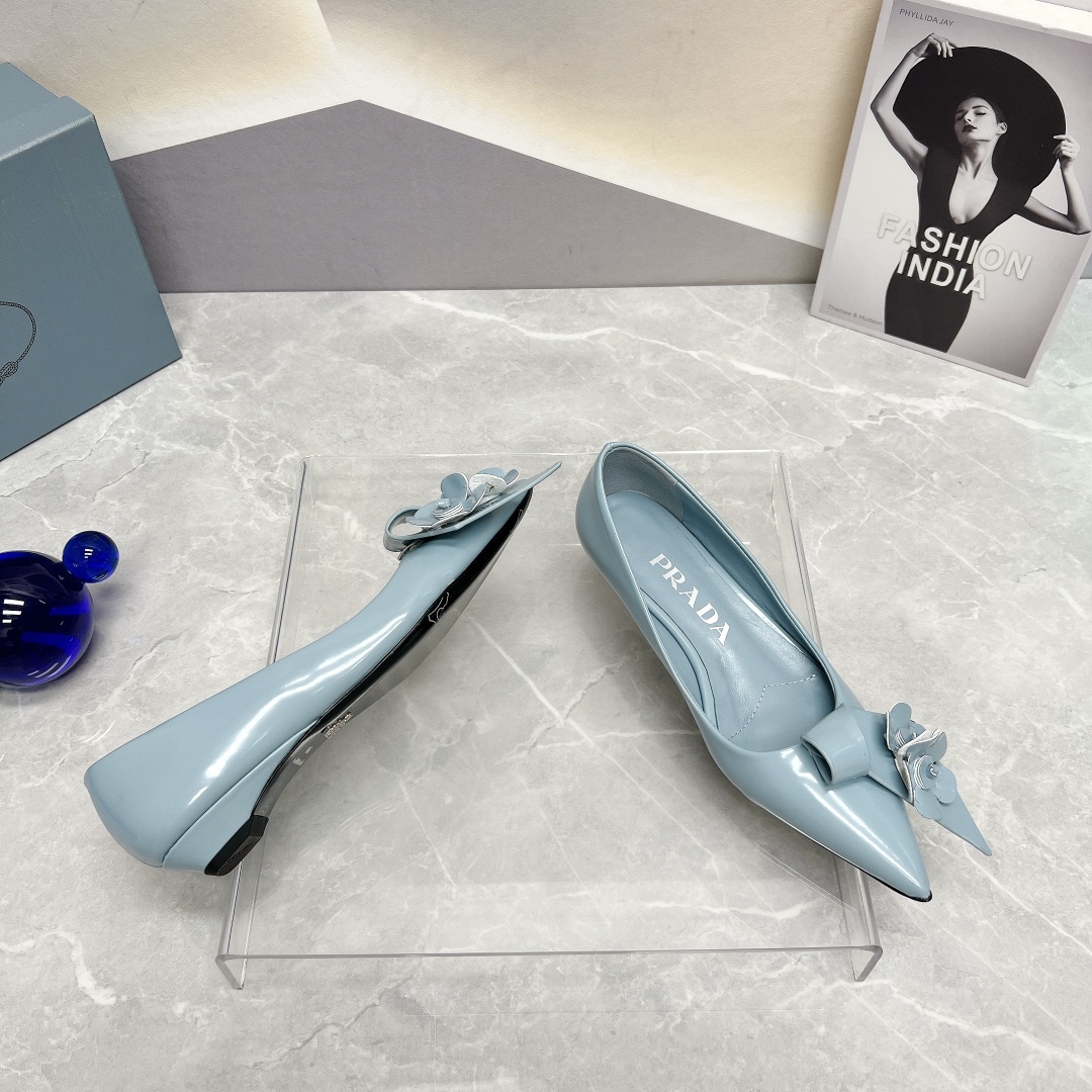 Pra*a Patent Pumps Jade Green For Women