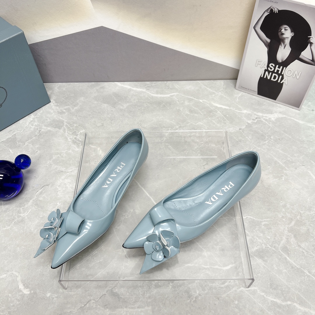 Pra*a Patent Pumps Jade Green For Women