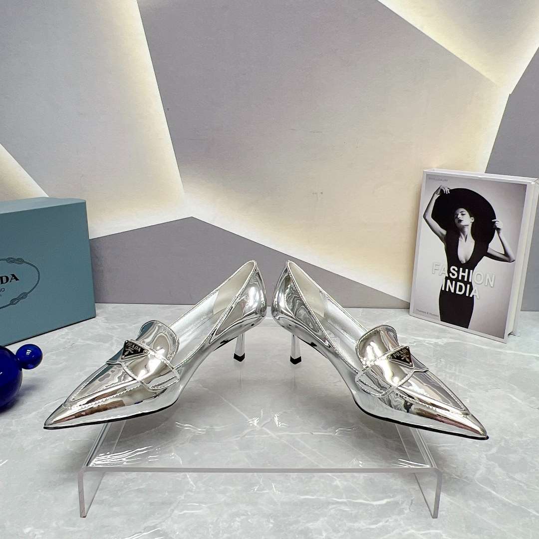 Pra*a Patent Pumps Silver For Women