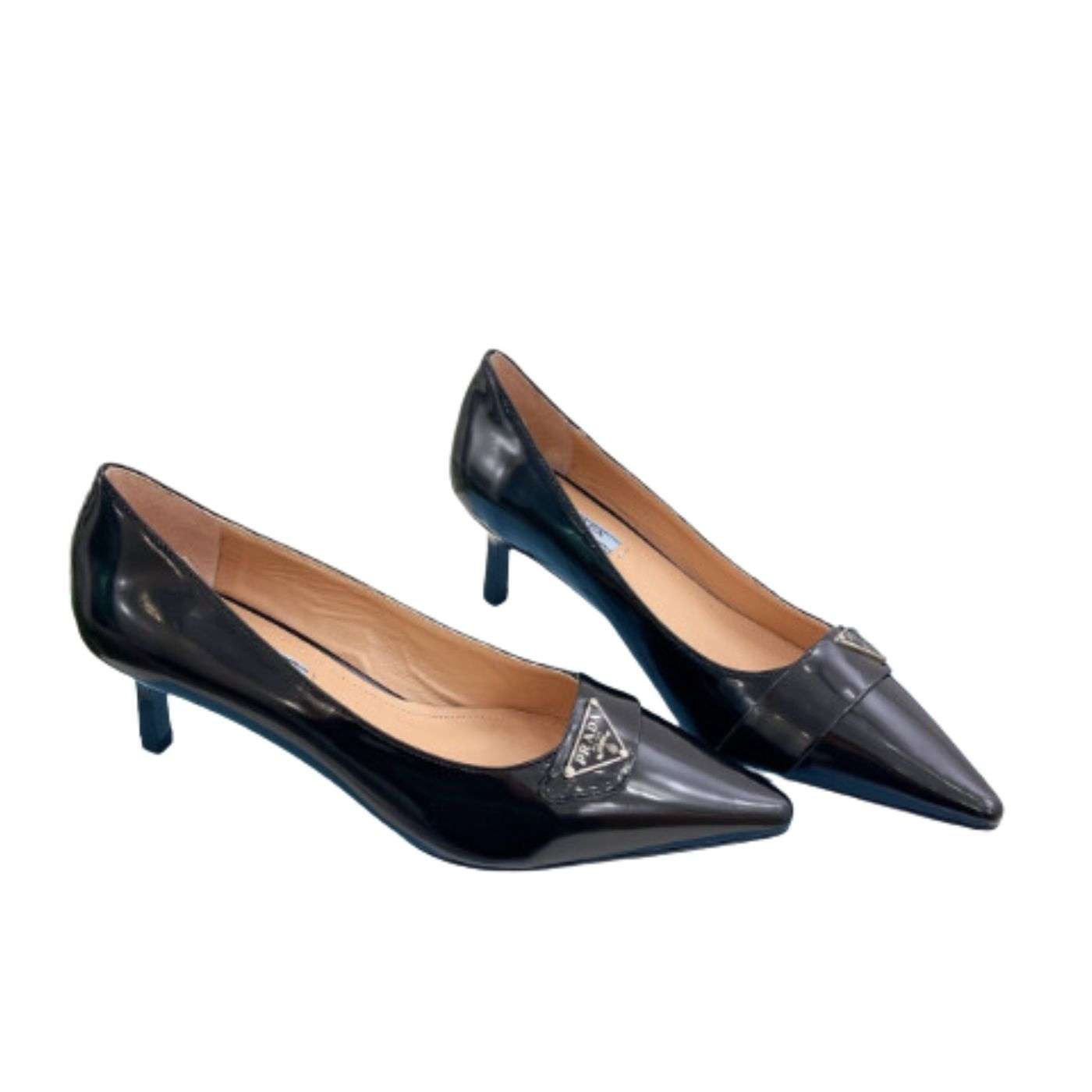 Pra*a Soft Pointed Heel Pumps Black For Women