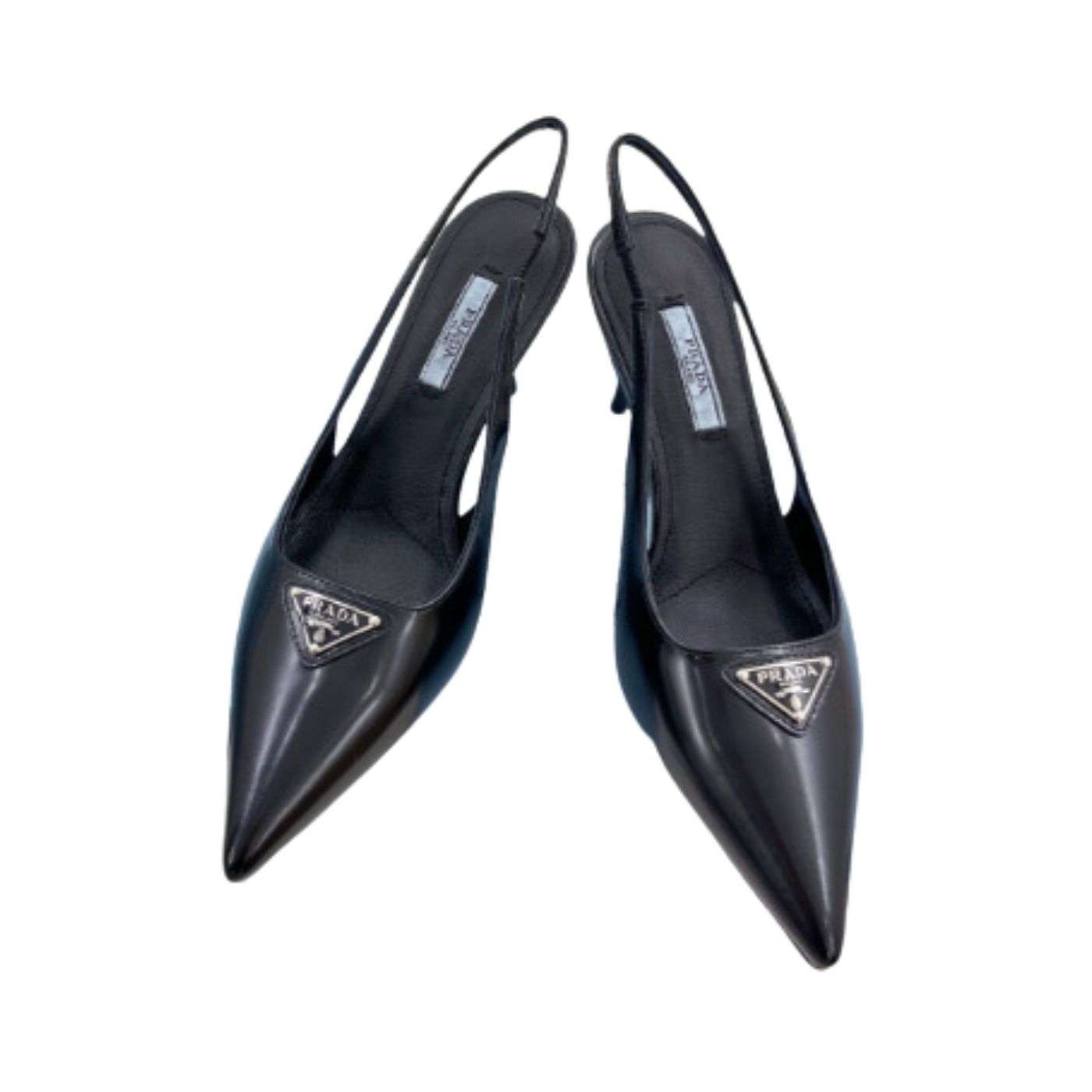 Pra*a Slingback Spike Pumps Black For Women