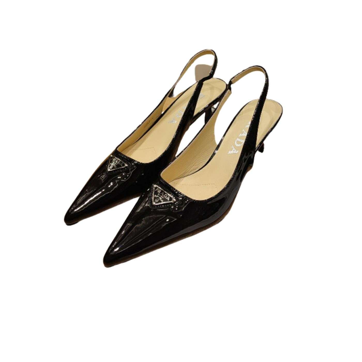 Pra*a Slingback Spike Pumps Black For Women