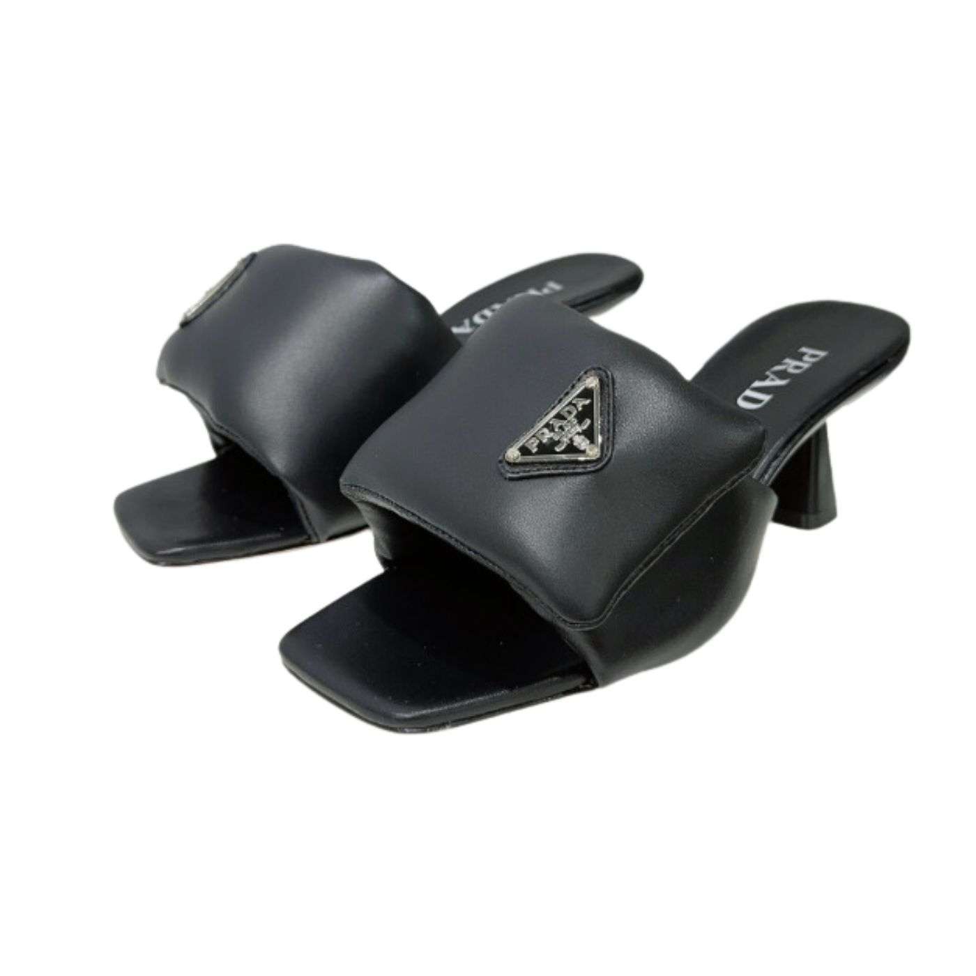 Pra*a Soft Padded Nappa Sandals Black For Women