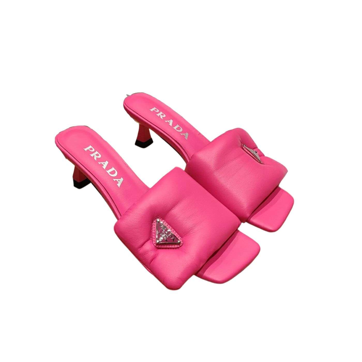 Pra*a Soft Padded Nappa Slides Pink For Women