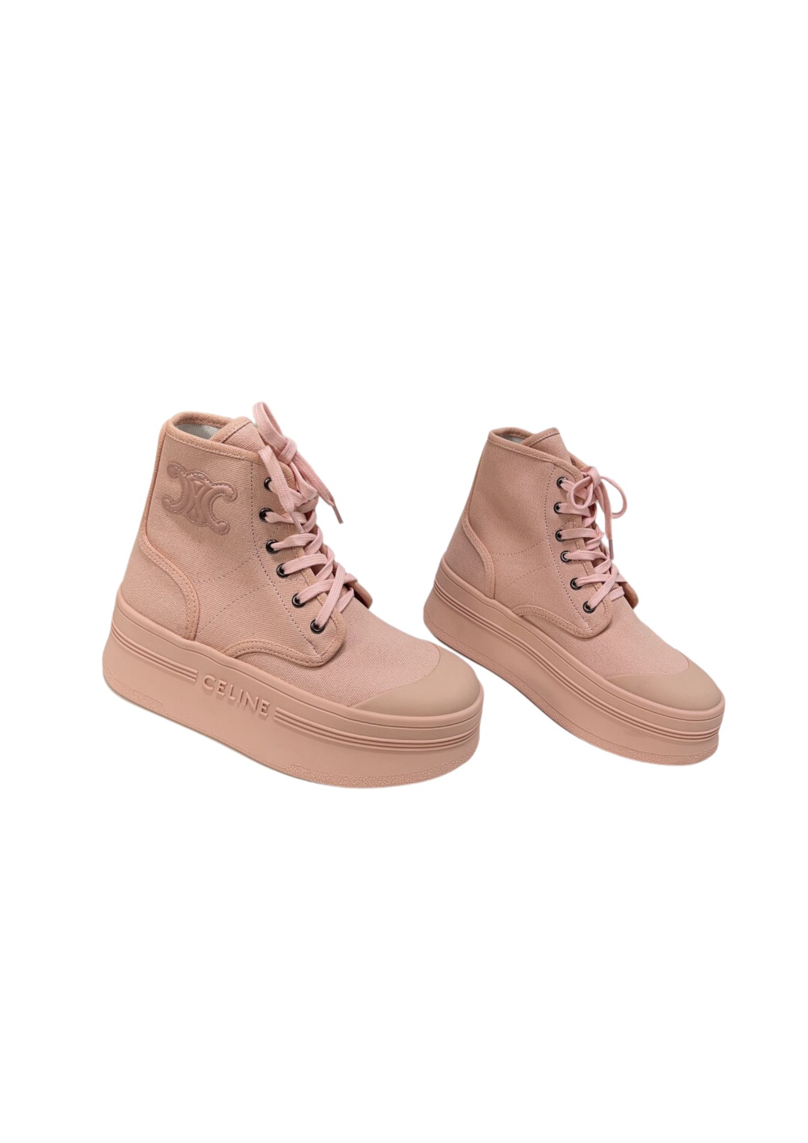 Ce1i*e Block With Triomphe Patch In Canvas Light Pink For Women