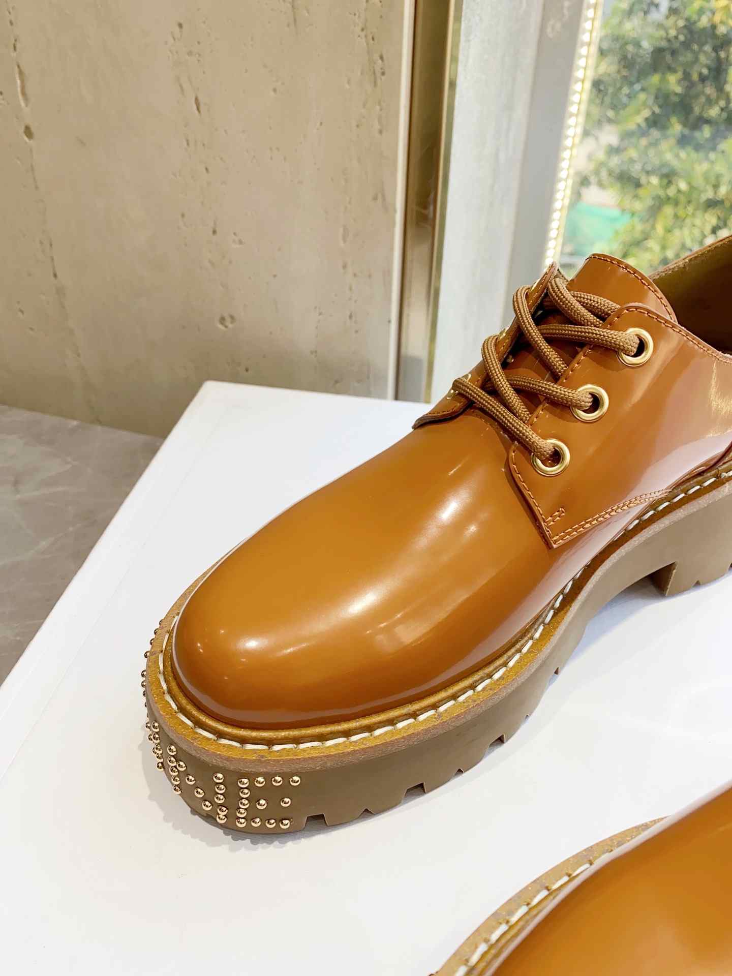 Ce1i*e Bulky Derby With Studded Outsole Brown For Women