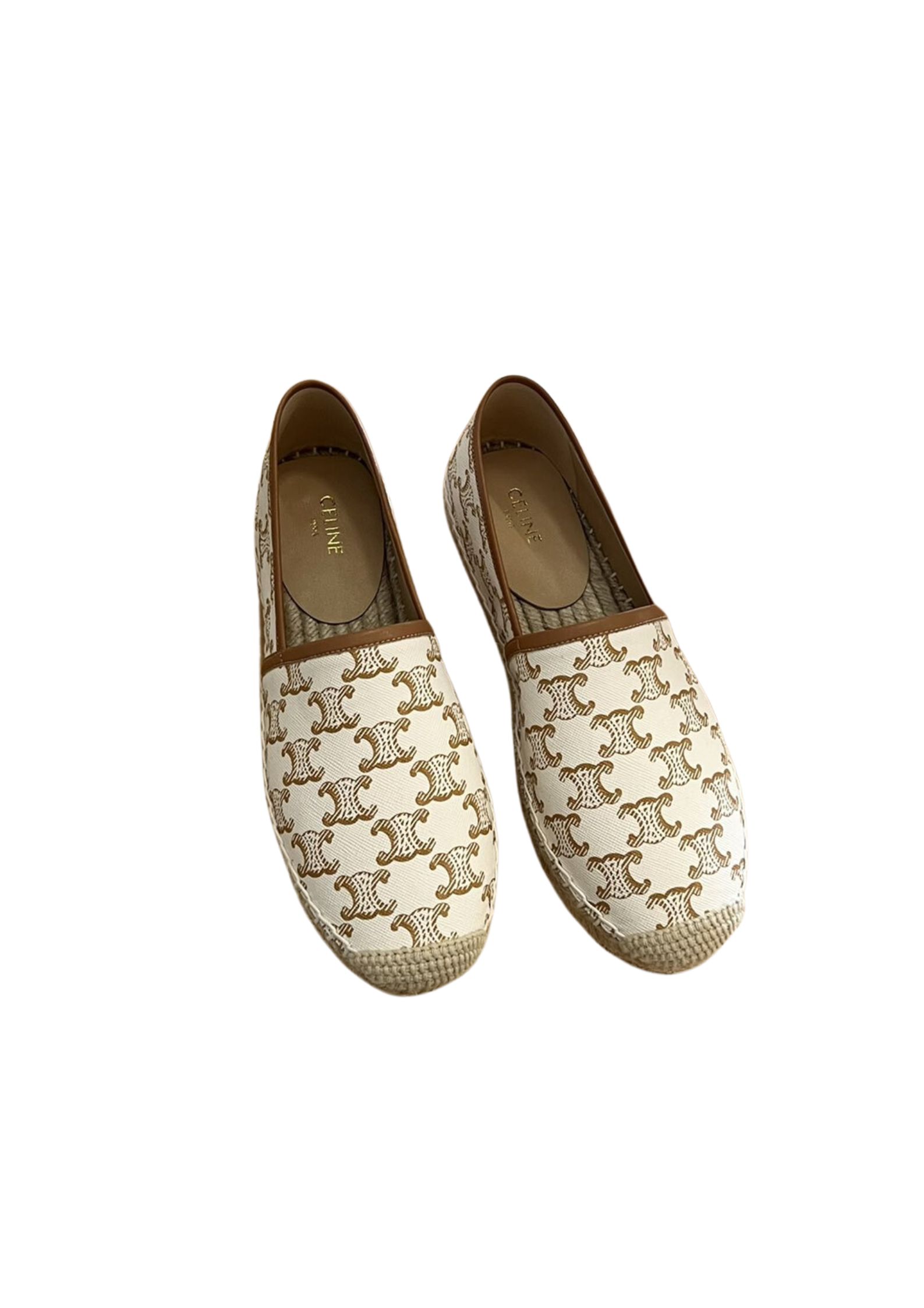 Ce1i*e Flat Espadrille With Triomphe Signature In Triomphe Canvas White For Women 354442279C.01EC
