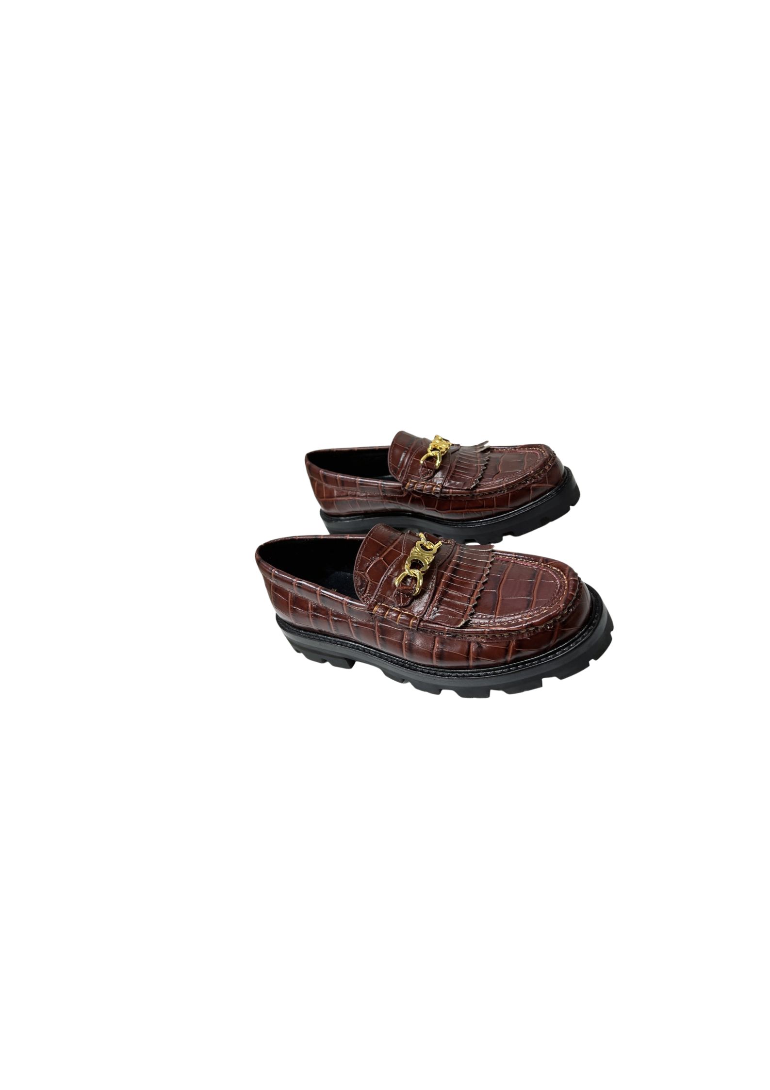 Ce1i*e Margaret Loafer With Triomphe Dark Brown For Women 344893656C.19DK