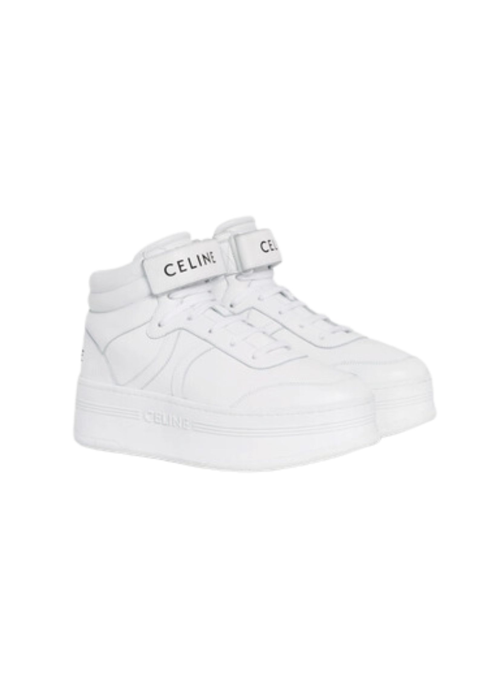 Ce1i*e Mid Block Sneakers With Velcro And Wedge White For Women 352163338C.01OP