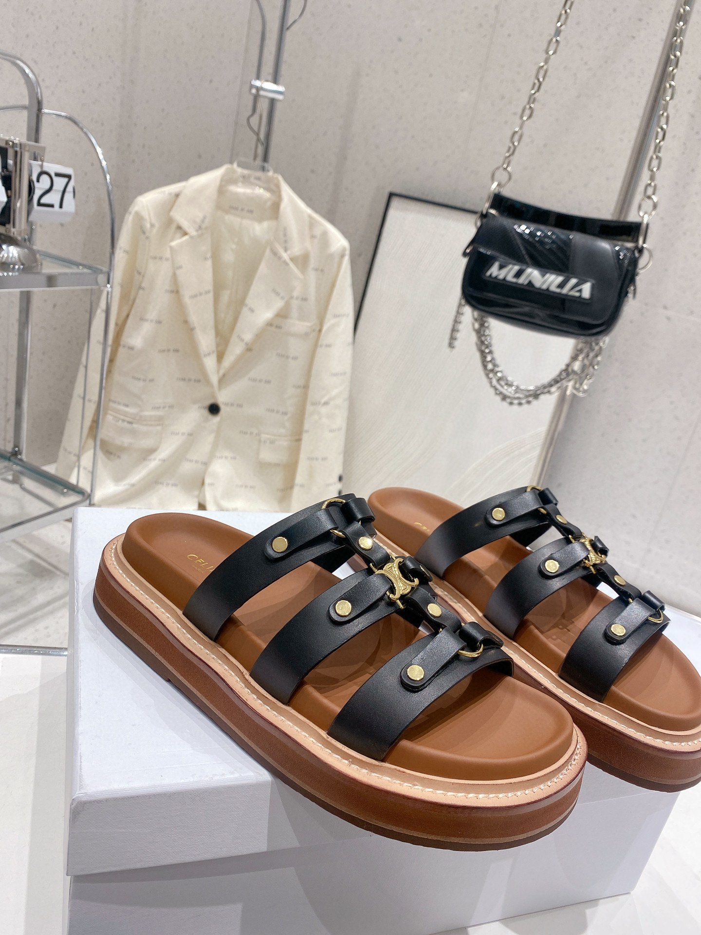 Ce1i*e Slides Tippi Black For Women 357283766C.38NO