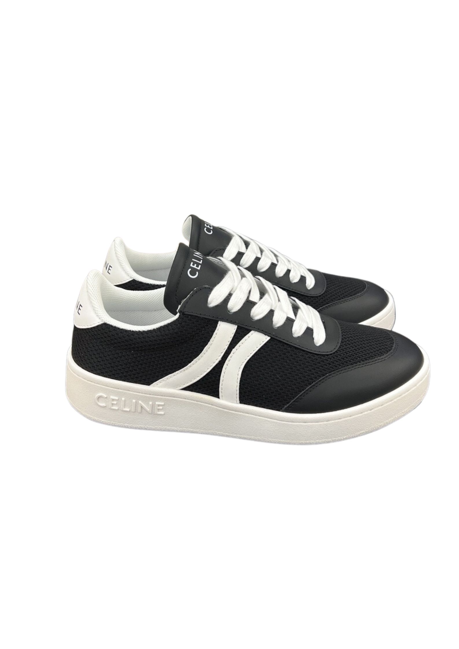 Ce1i*e Tennis Sneakers And Laminated Black And White For Women