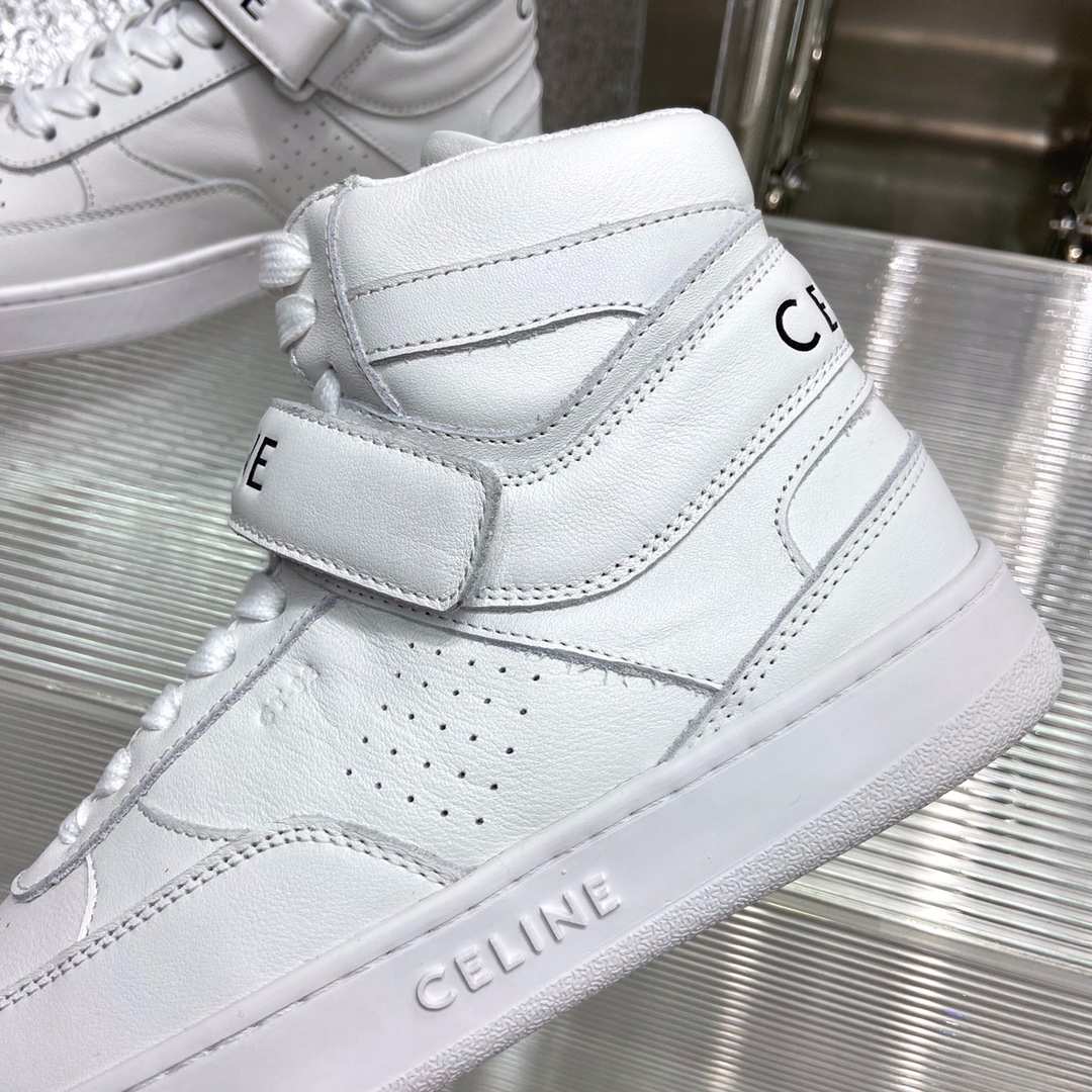 Ce1i*e Trainer High Sneaker With Scratch White For Women