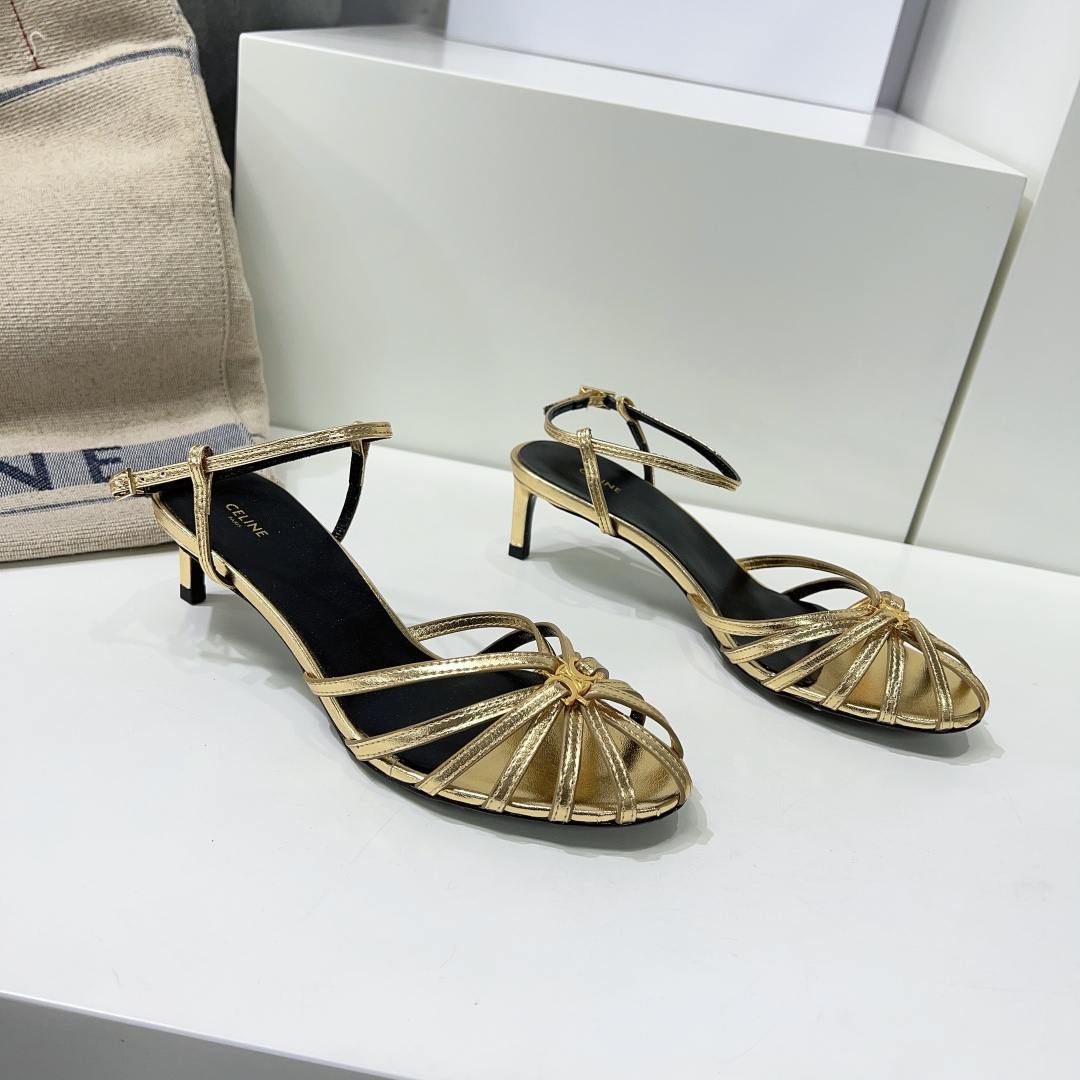 Ce1i*e Triomphe Sandal Gold Tone For Women