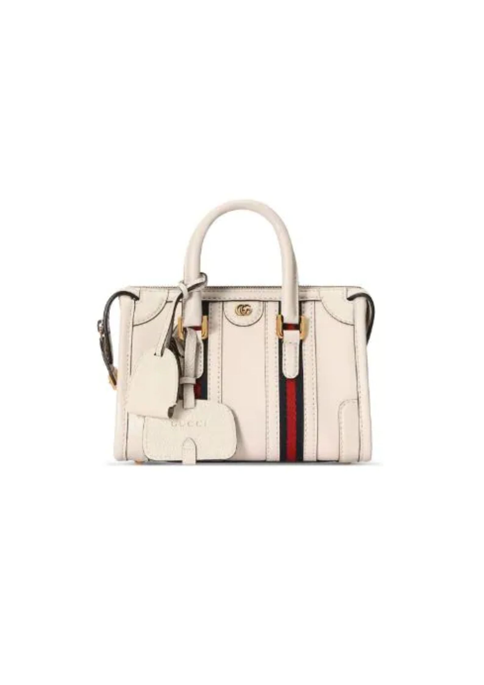 Gvc*1 Double G-Detailed Smooth Mini Handbag White/Grey/Brown For Men 8.6 in/ 22 cm