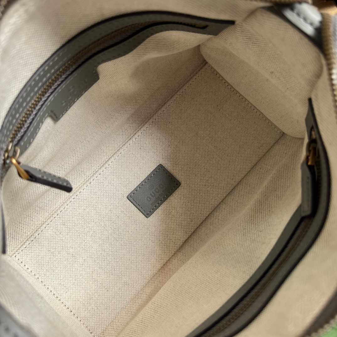 Gvc*1 Double G-Detailed Smooth Mini Handbag White/Grey/Brown For Men 8.6 in/ 22 cm