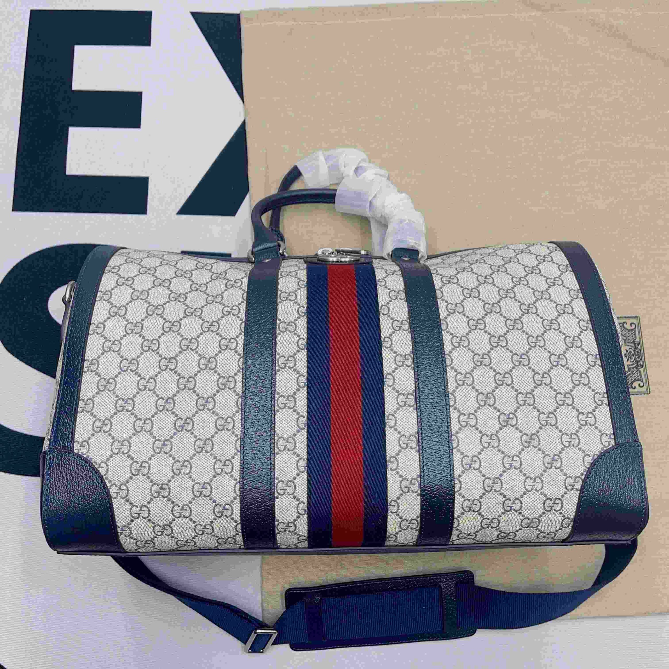 Gvc*1 Savoy Small Duffle Bag Blue/Black 17.7 in/45 cm 724642 9C2SN 4076