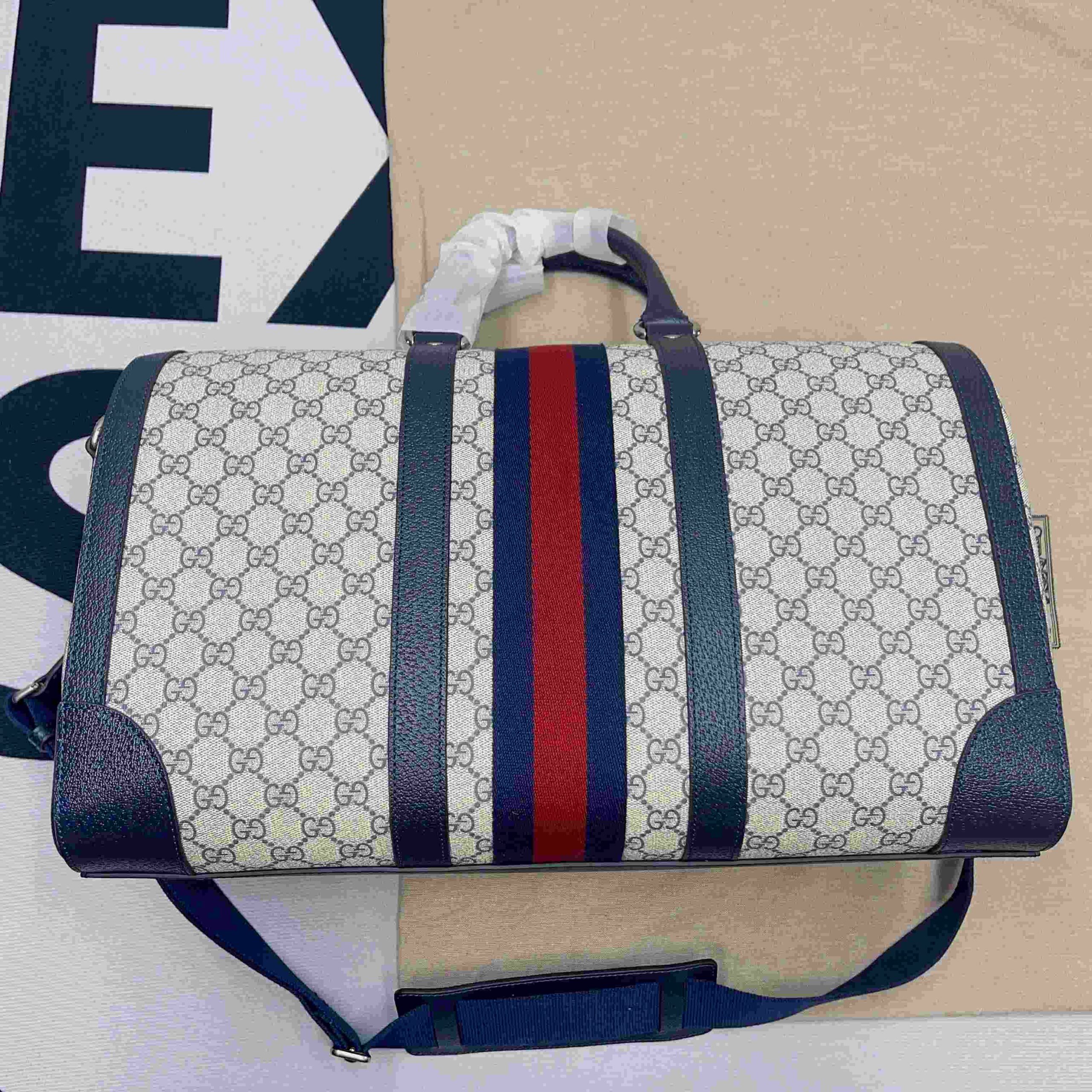 Gvc*1 Savoy Small Duffle Bag Blue/Black 17.7 in/45 cm 724642 9C2SN 4076