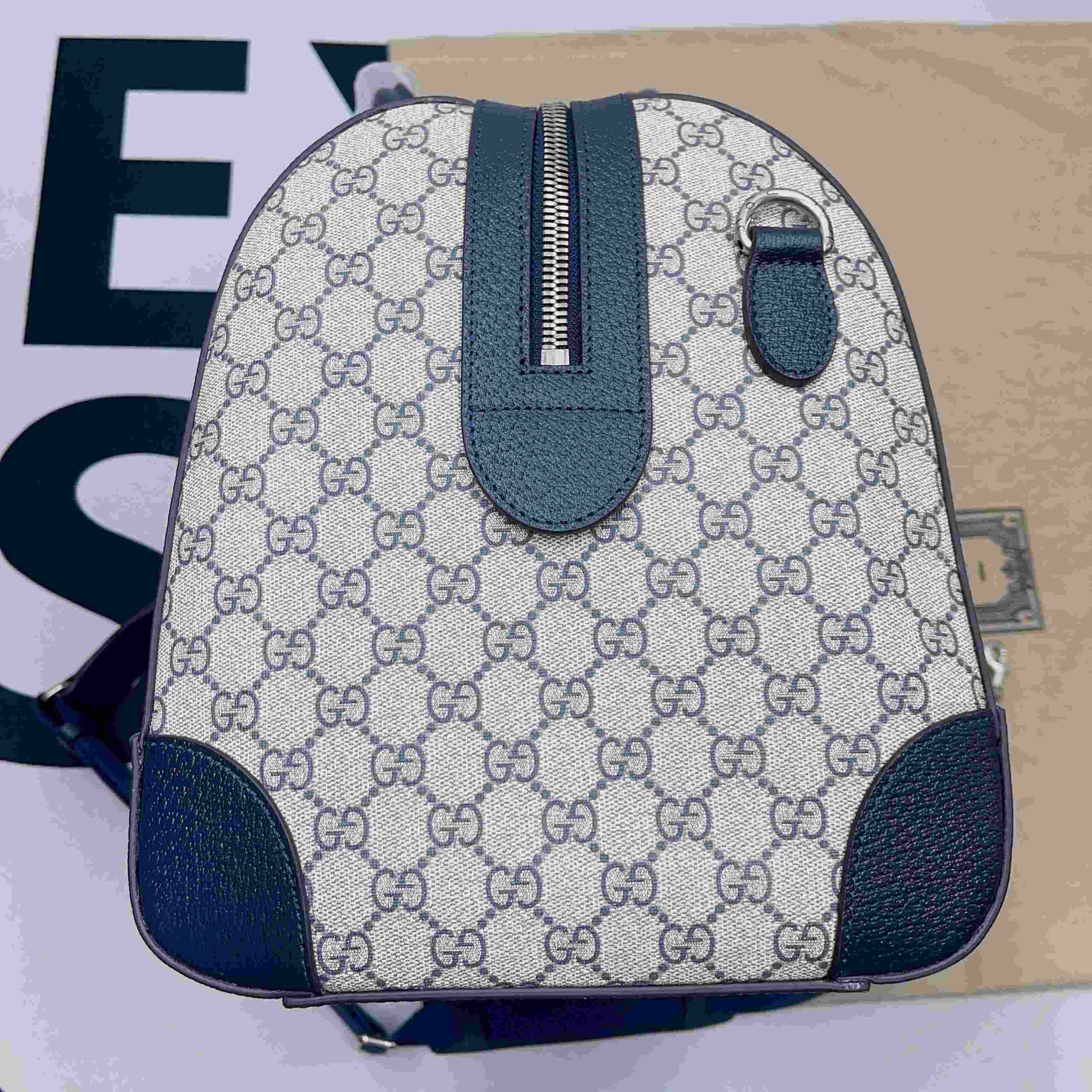 Gvc*1 Savoy Small Duffle Bag Blue/Black 17.7 in/45 cm 724642 9C2SN 4076