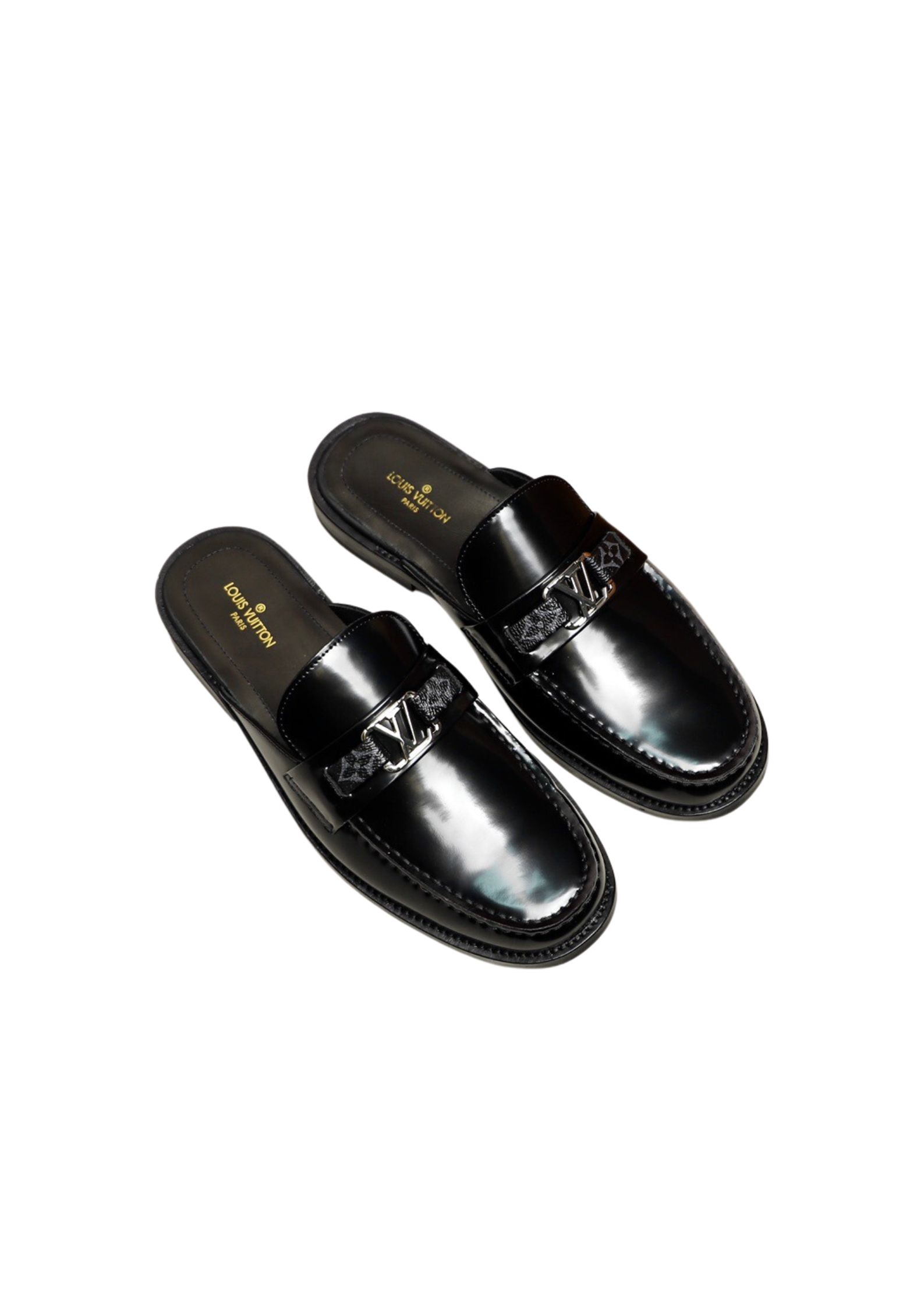 L0vis Vvtt0n Major Open Back With Trim Loafer Black For Men