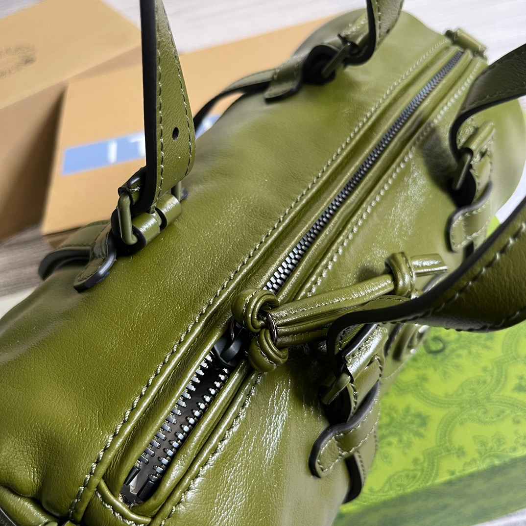 Gvc*1 Small Duffle Bag With Tonal Double G Black/Green Khaki/Grey 11.2 in/28.5cm 725701 AABDE 1060