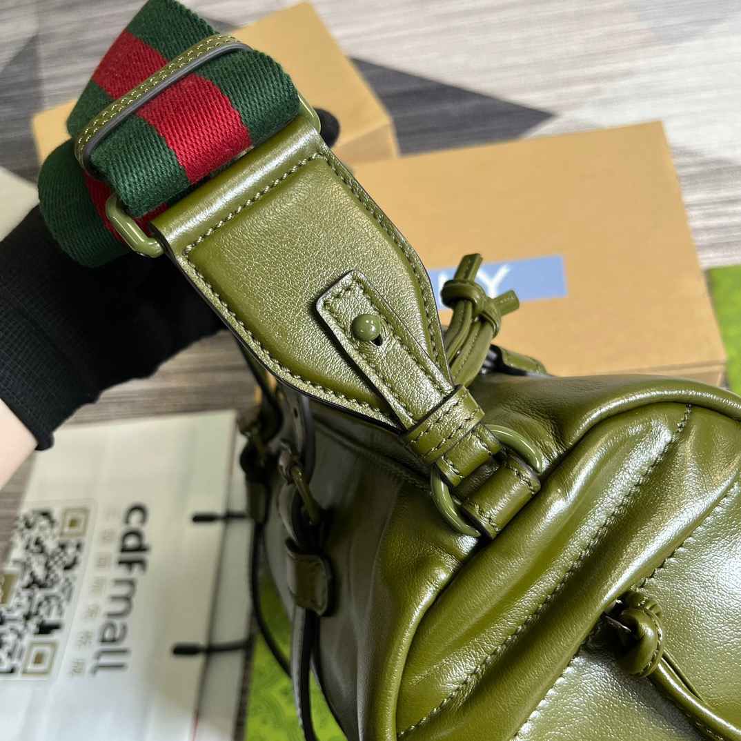 Gvc*1 Small Duffle Bag With Tonal Double G Black/Green Khaki/Grey 11.2 in/28.5cm 725701 AABDE 1060