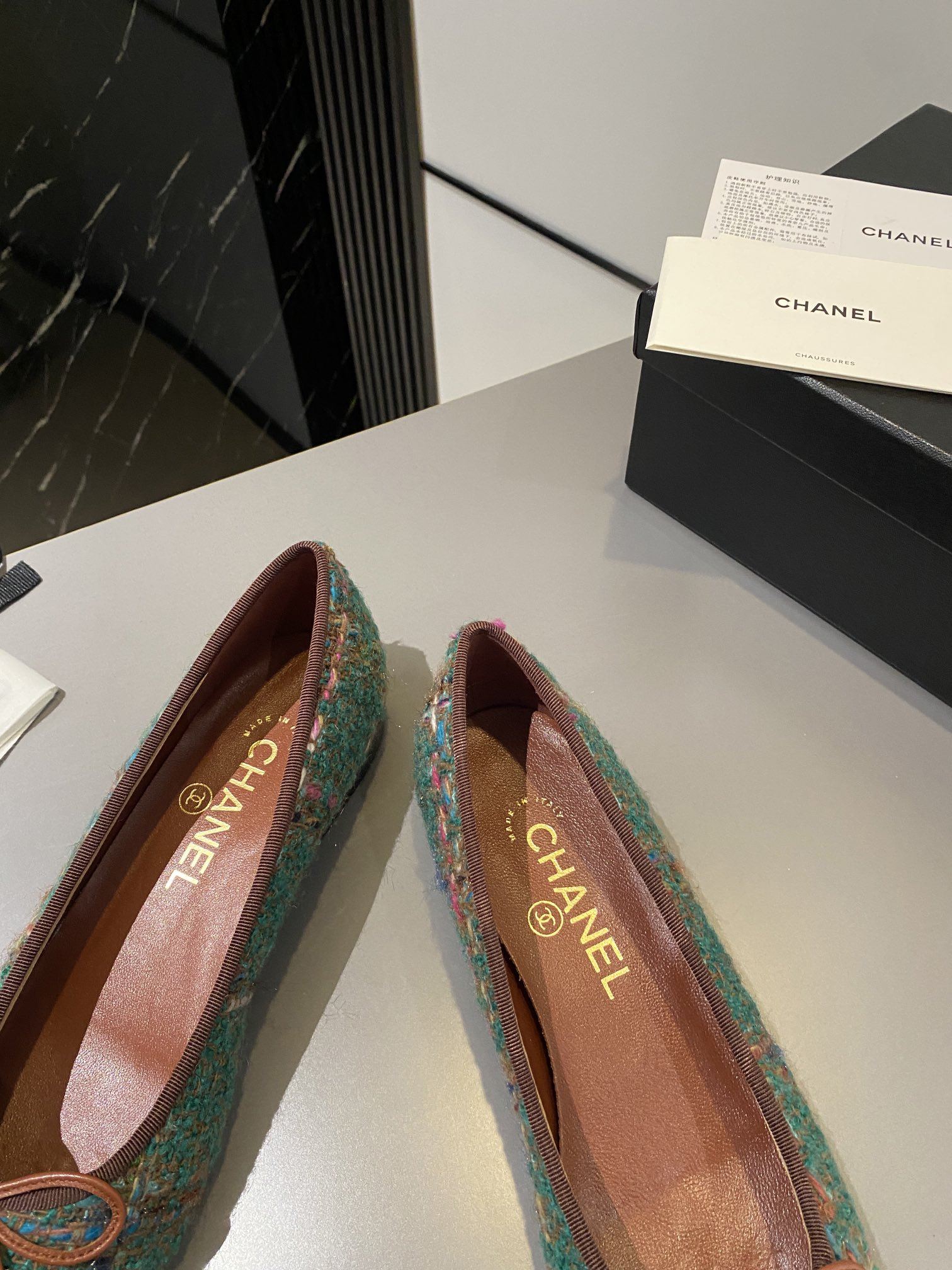 Ch**el Ballet Flats Green For Women G02819 B13395 NP763