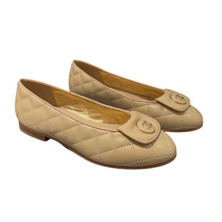 Ch**el Ballet Flats Beige For Women