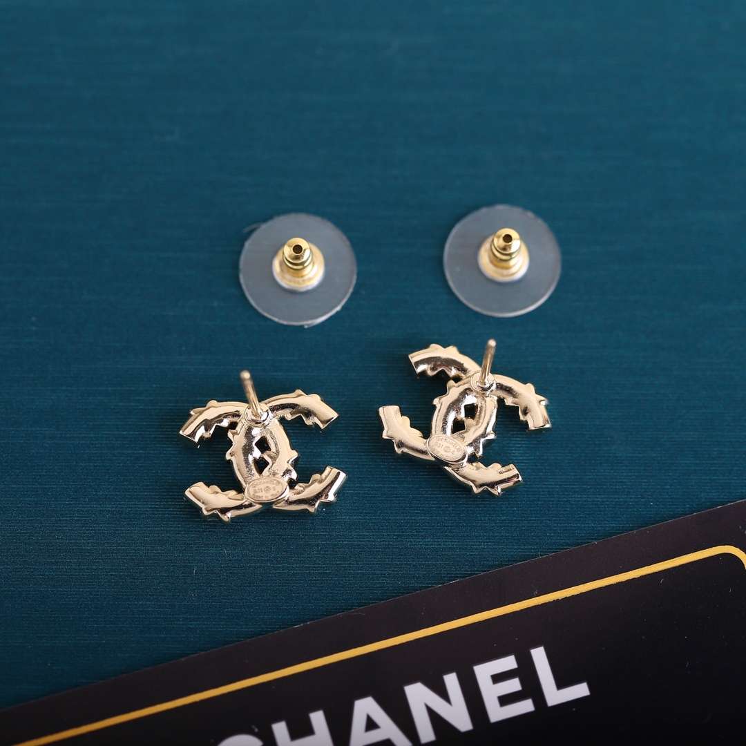 Ch**el Double C Earrings Gold For Women