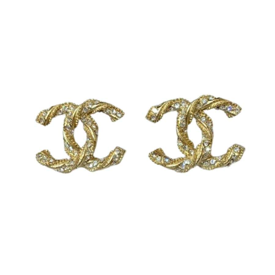 Ch**el Double C Earrings Gold For Women