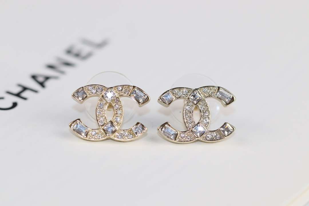 Ch**el Double C Earrings Gold For Women