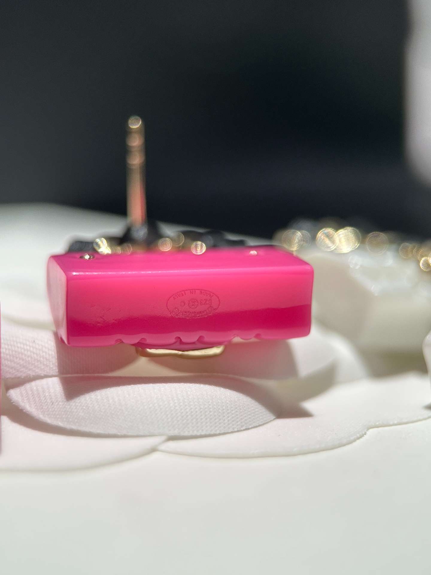 Ch**el Rhombus CF Earrings Pink For Women