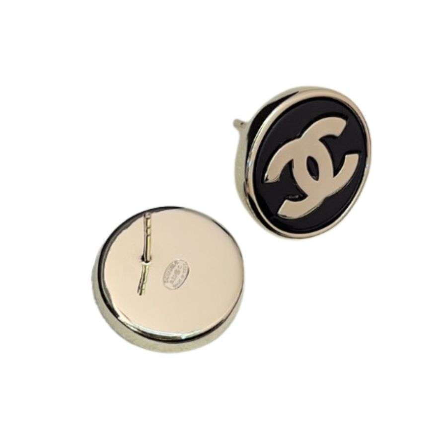 Ch**el Round Earrings Black For Women