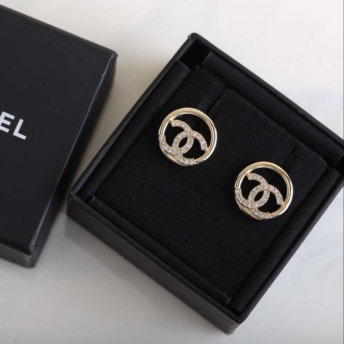 Ch**el Stud Earrings Gold For Women