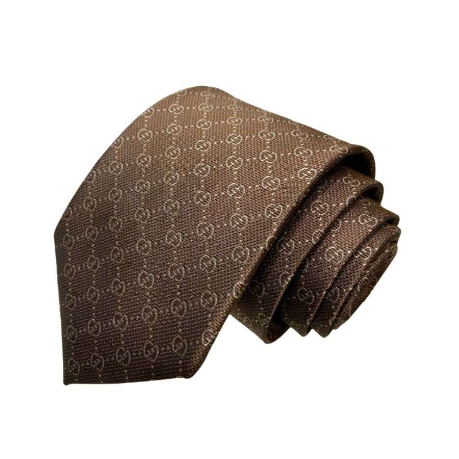 Gvc*1 Pattern Silk Tie Brown For Men