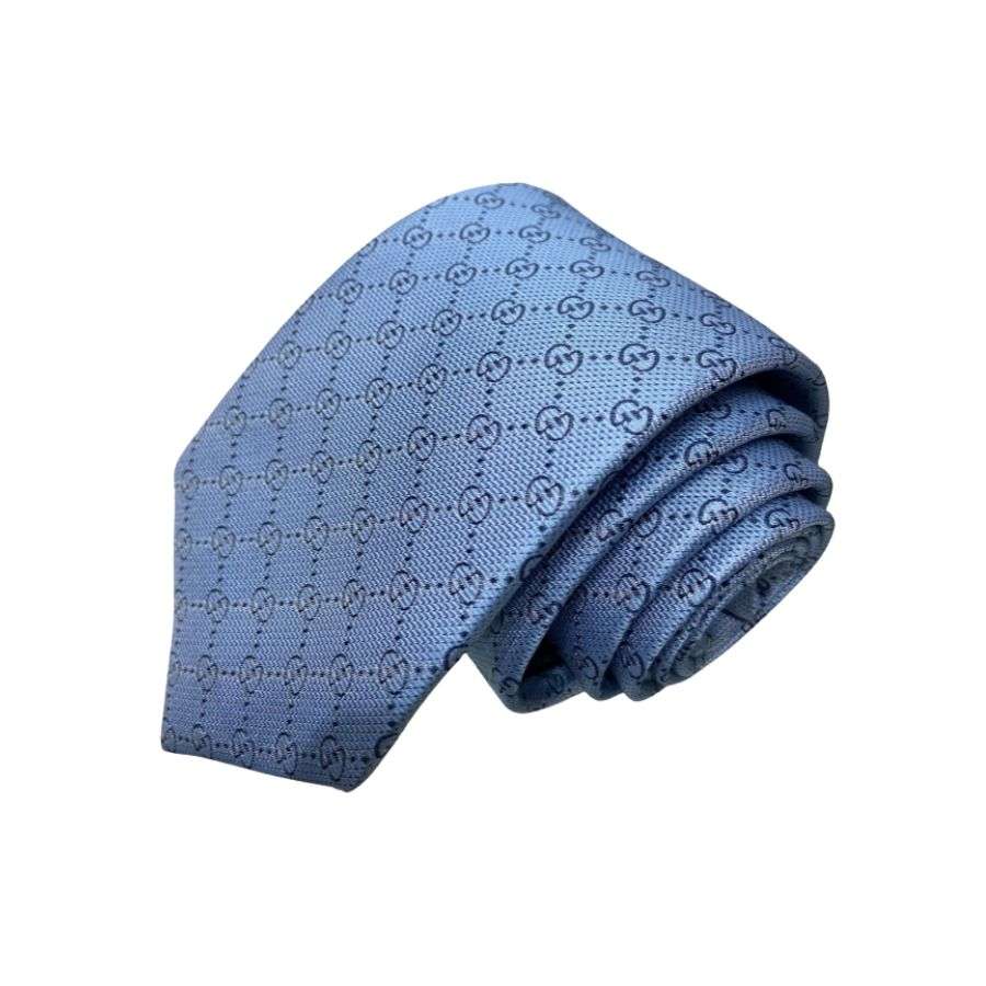 Gvc*1 Pattern Silk Tie Blue For Men
