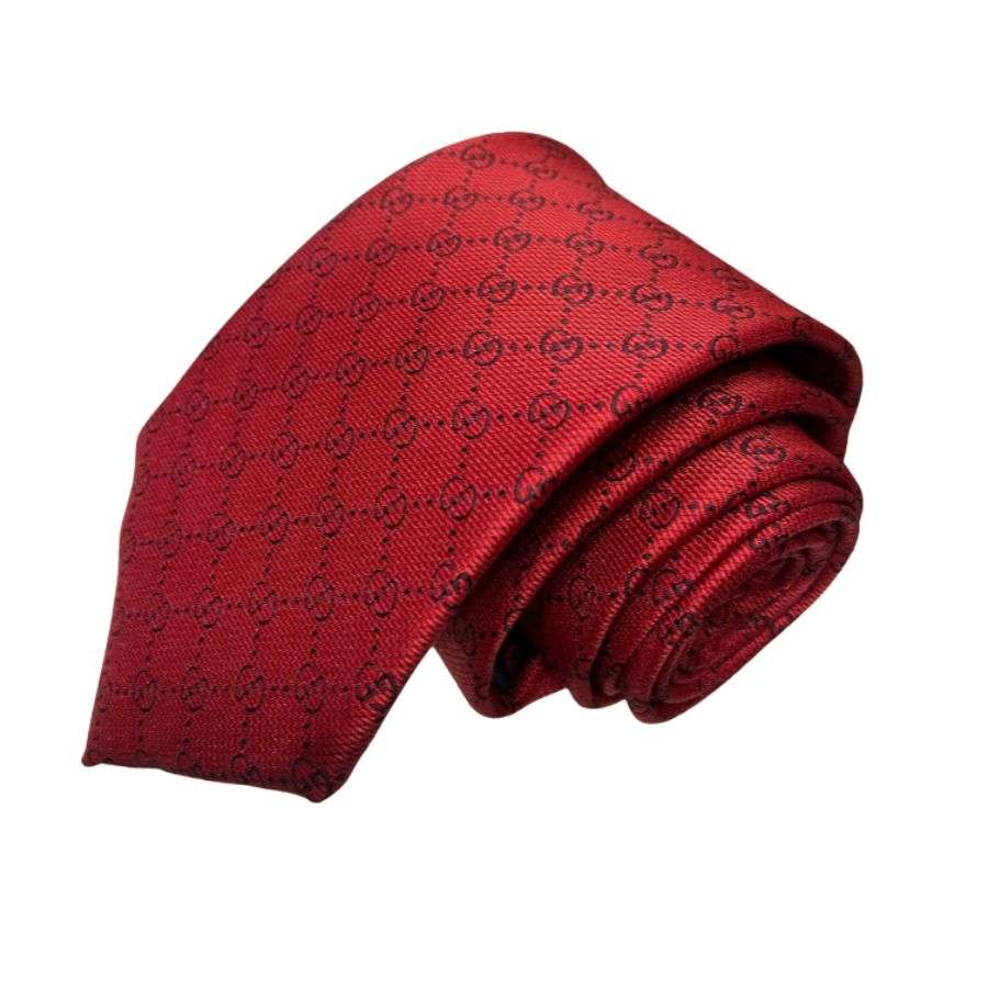 Gvc*1 Pattern Silk Tie Red For Men