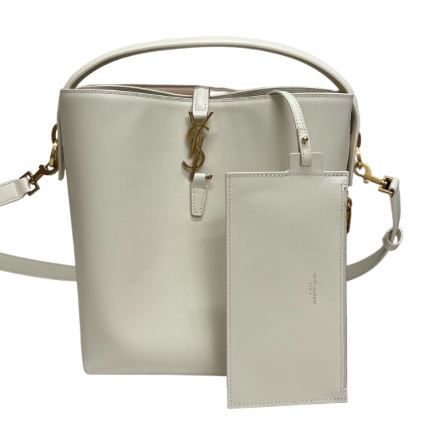 Sa1nt Lau*nt Le 37 In Shiny White/Brown For Women 25cm / 9.8in