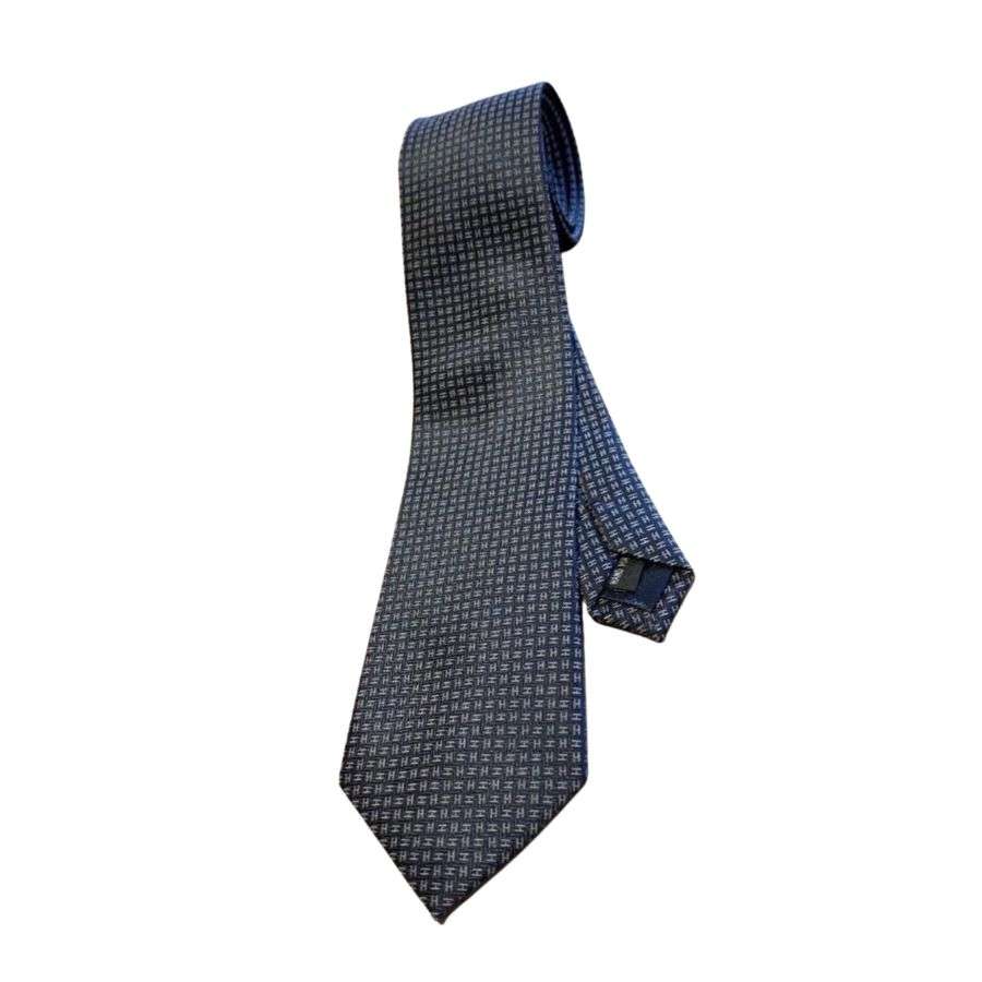 H**me5 Tie 7 Faconnee New H Navy Blue For Men