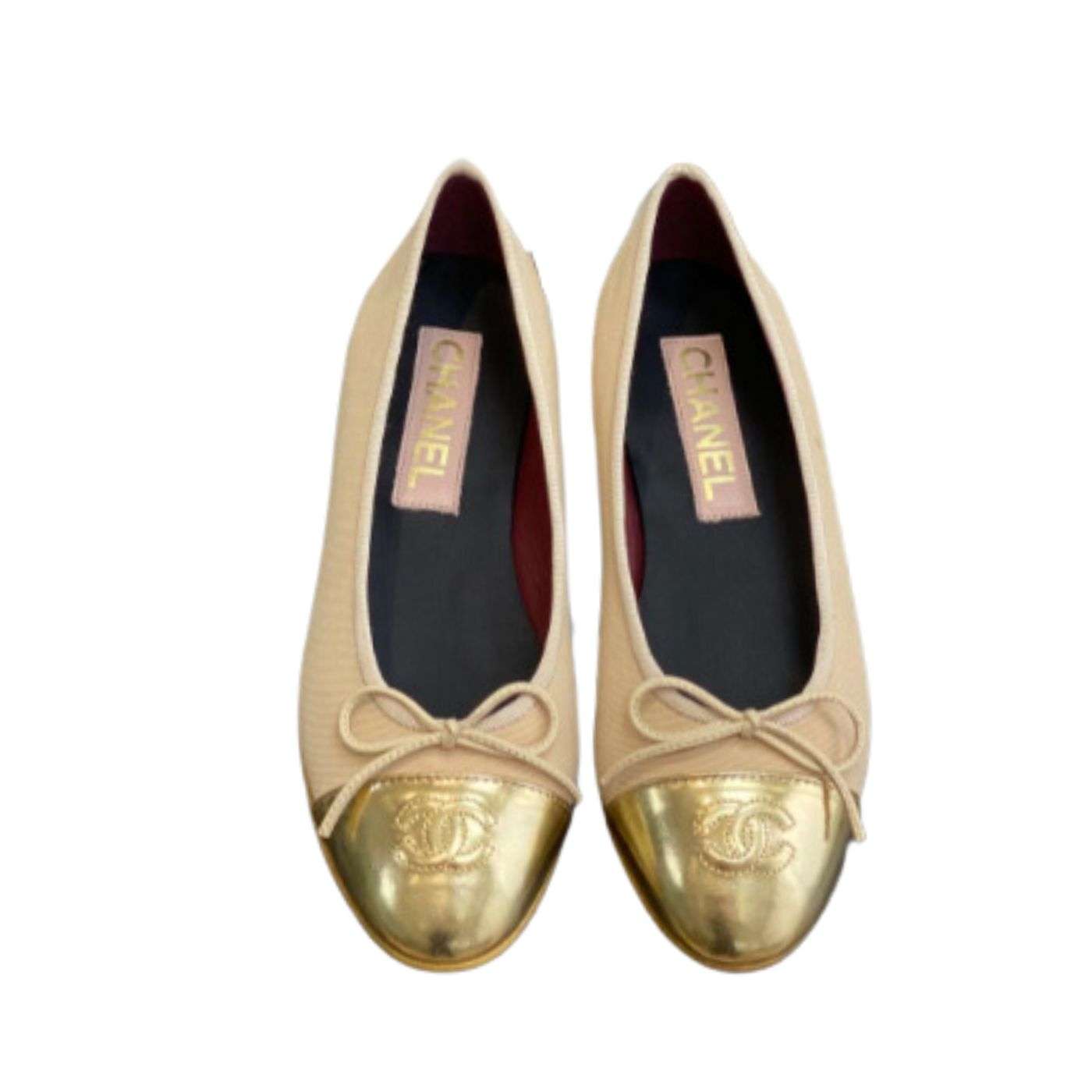 Ch**el Ballet Flats Gold For Women