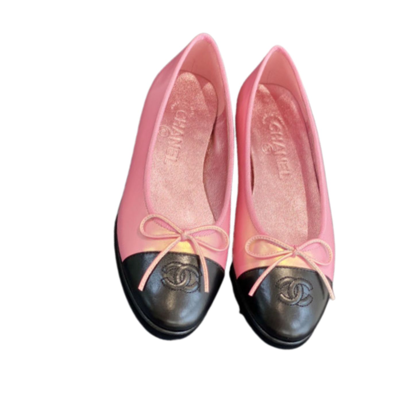 Ch**el Ballet Flats Pink Gold For Women