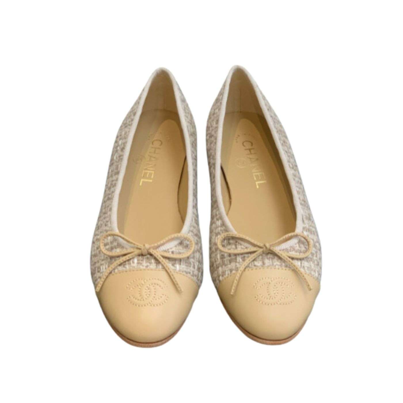 Ch**el Ballet Flats Beige For Women