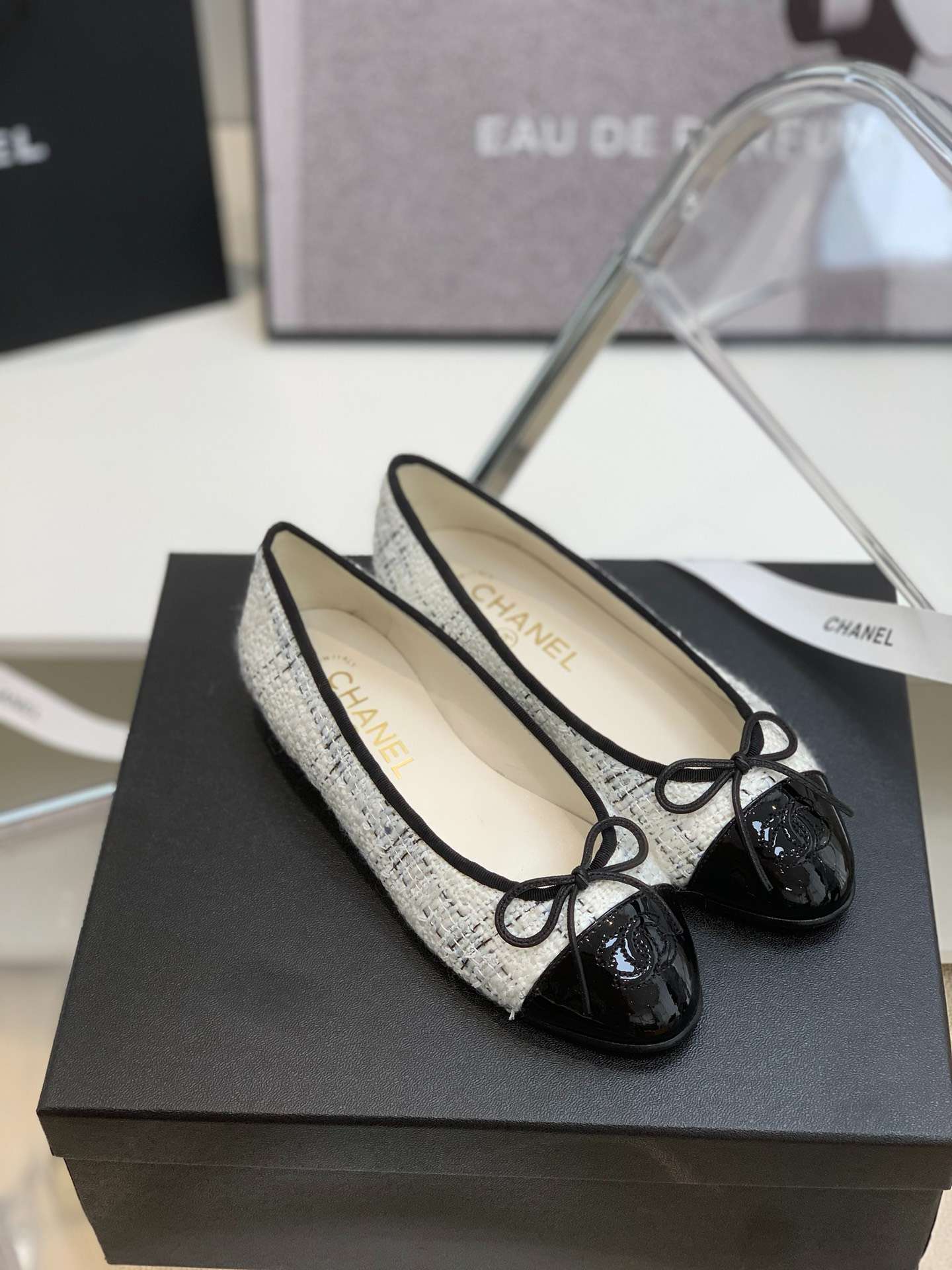 Ch**el Ballet Flats White For Women