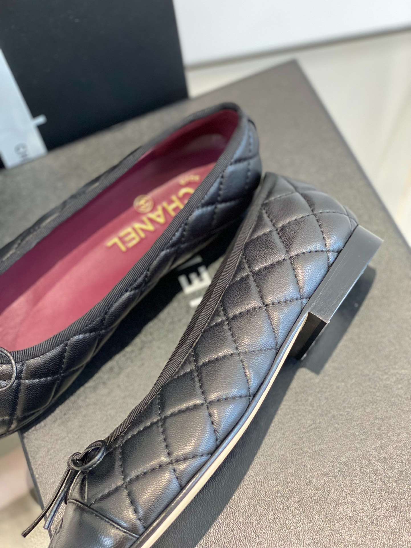 Ch**el Ballet Flats Black For Women