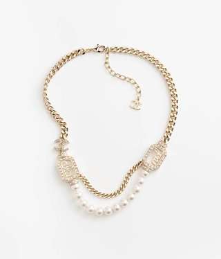 Ch**el Pearl Necklace Gold For Women