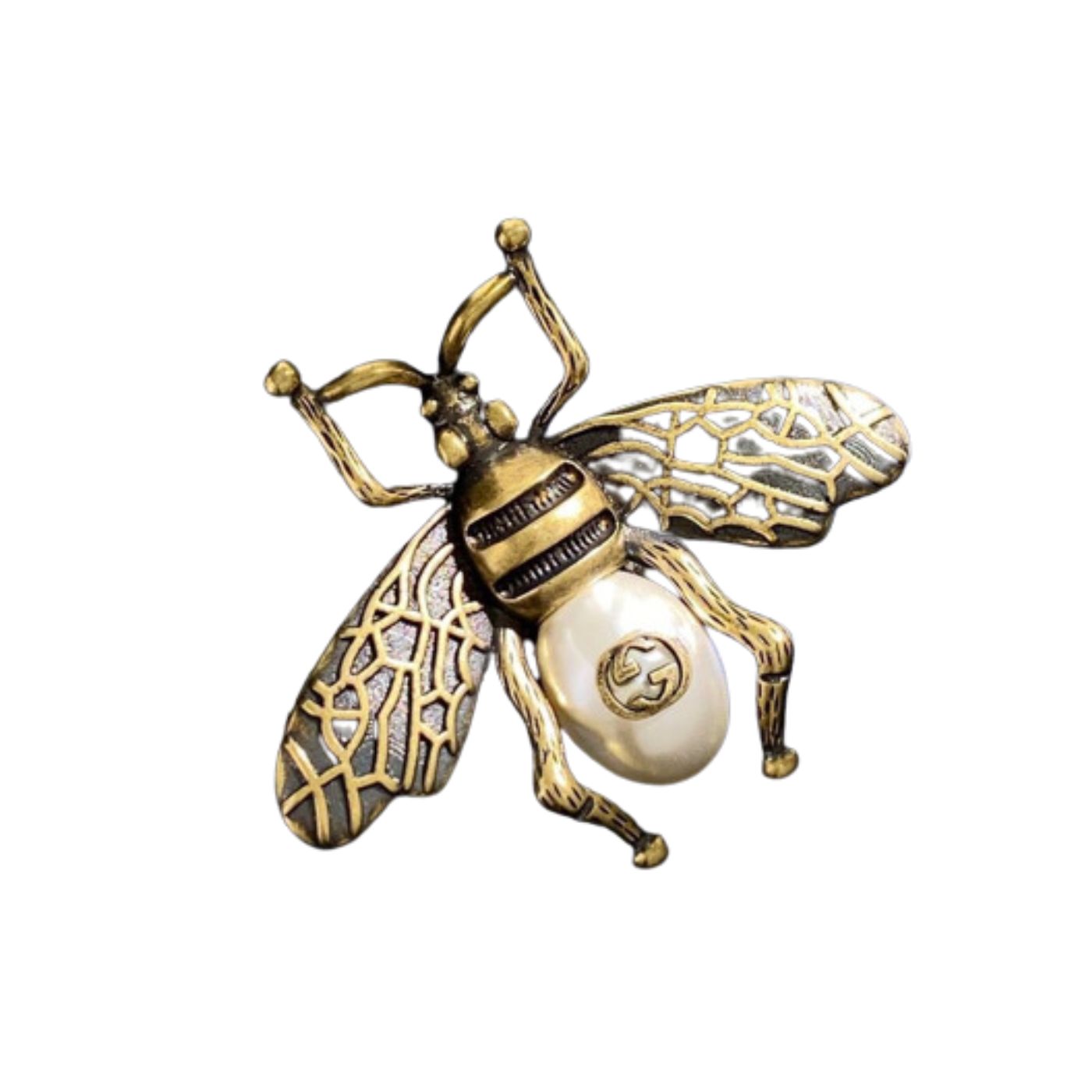 Gvc*1 Pearl Red D1am0nd Bee Brooch Gold For Women