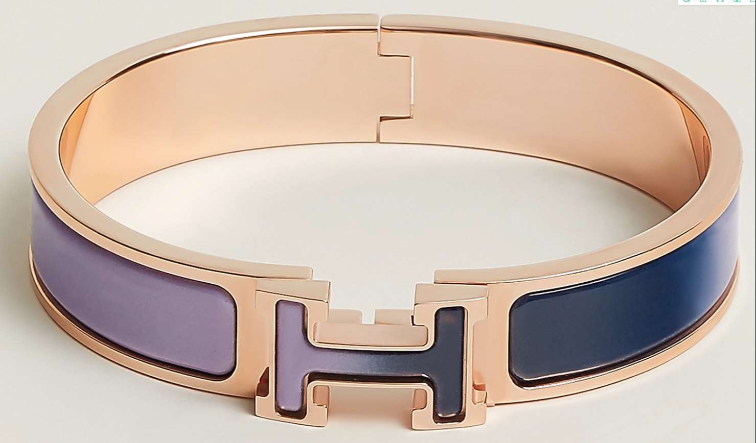 H**me5 Clic Enameled H Bracelet Purple For Women