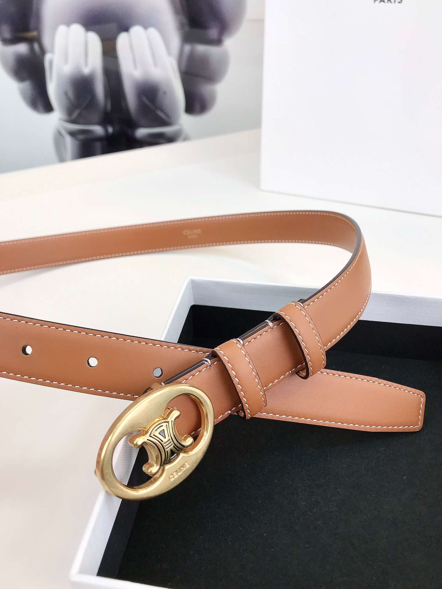 Ce1i*e Triomphe Belt Brown For Women