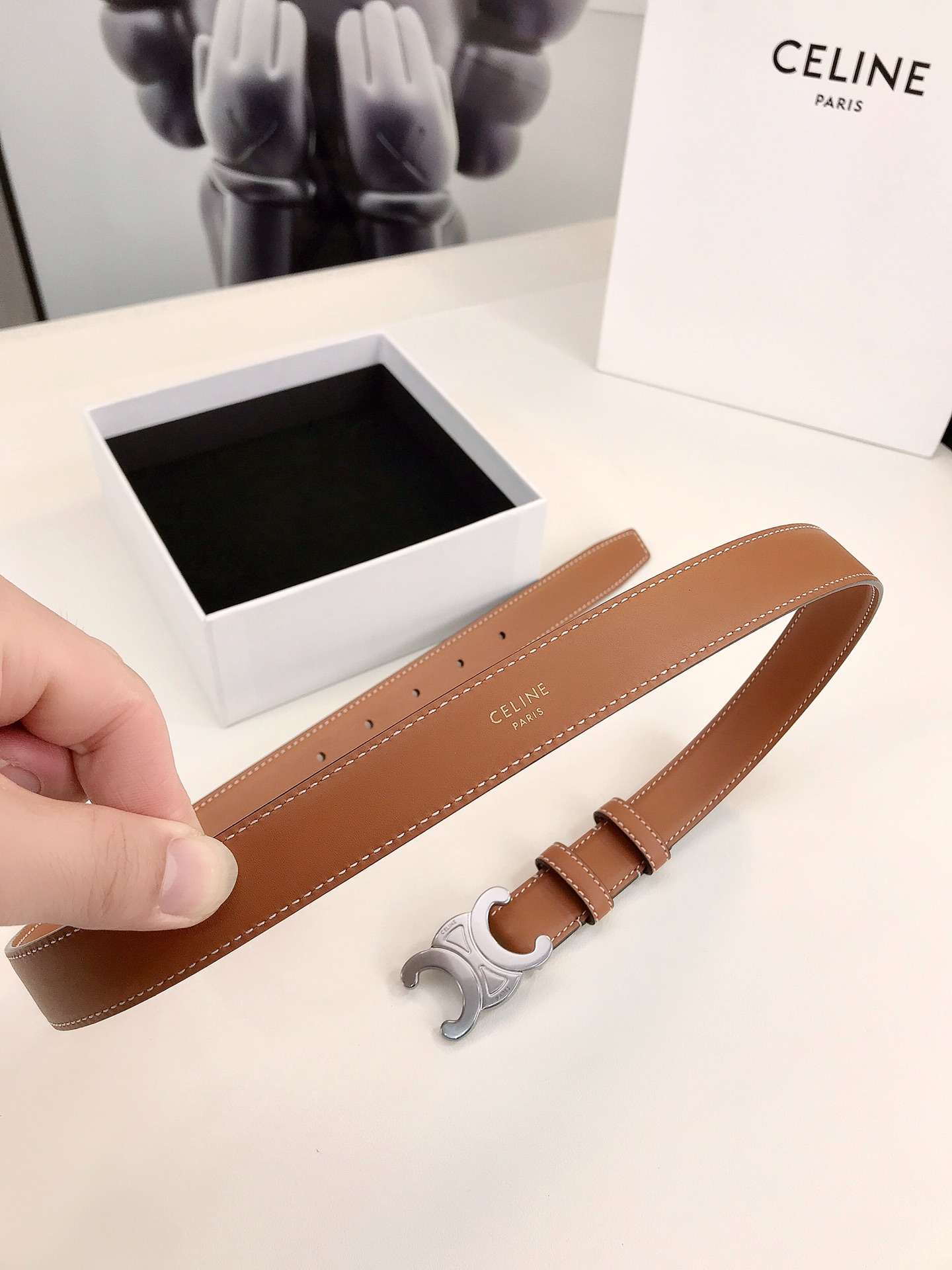 Ce1i*e Triomphe Belt Brown For Women