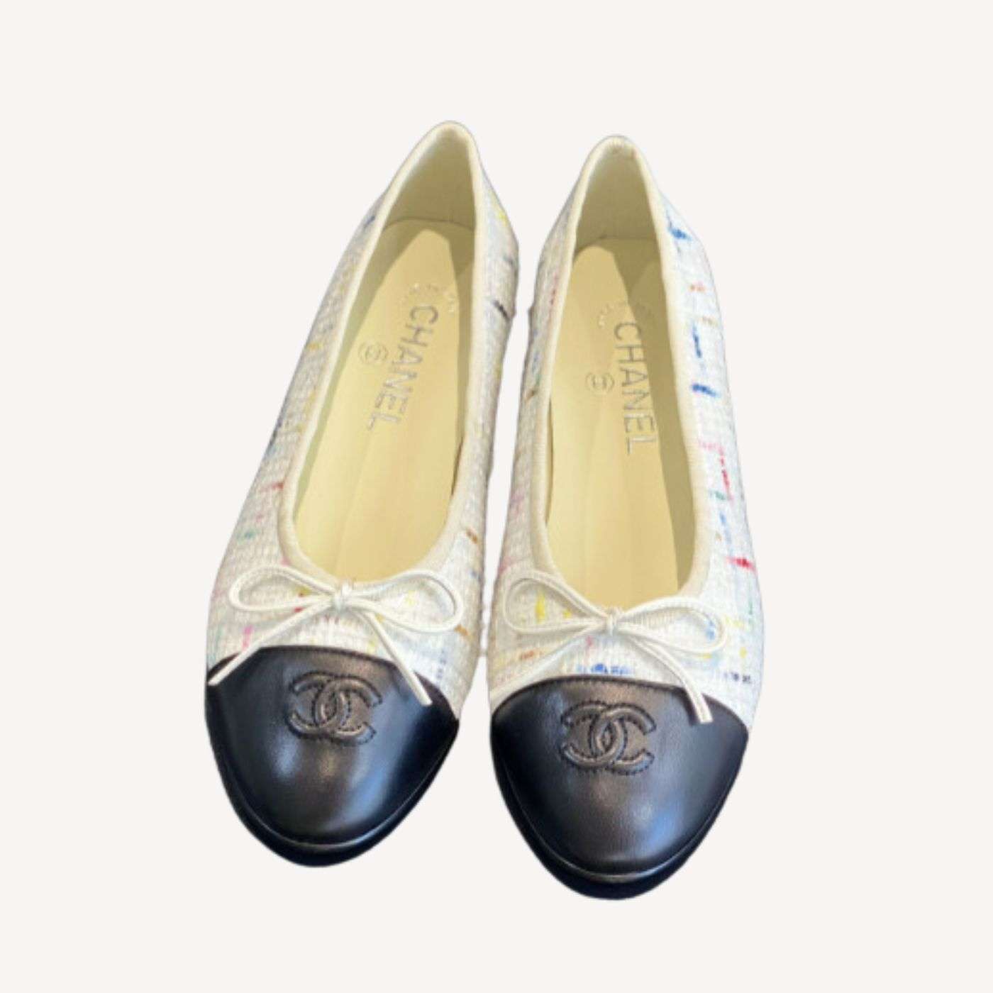 Ch**el Ballet Flats White For Women